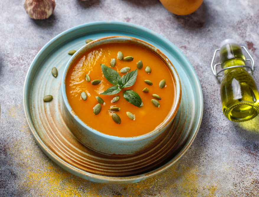 crema viva de brócoli y pimiento rojo