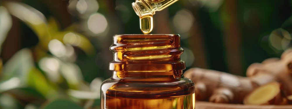 Gotas de extracto de propóleo verde en frasco, asociado a sus beneficios para el cerebro y la salud