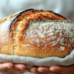 Cadmio en el pan: pan artesanal en manos, ejemplo de alimento básico en la dieta diaria con posible exposición a metales pesados