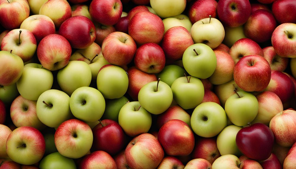Manzana con pesticidas